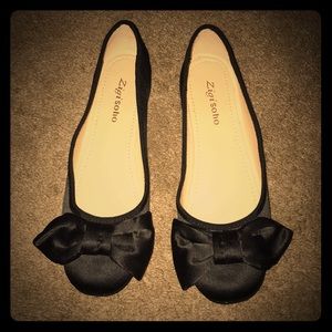 Zigisoho black ballerina flats with bow